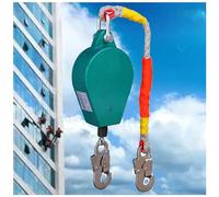 Fall Protection Rope with Self Retracting Lifeline, Steel Locking Snap Hook & Double Brake System for Aerial Work and Rock Climbing