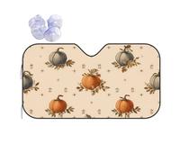 Fall Pumpkin Car Windscreen Sun Shade Autumn Harvest Heat Reflective Sunshade Folding Foil Sun Visor Car Windshield Window Universal Fit for Sedans SUV Van M