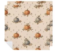 Fall Pumpkin Cloth Napkins 2 Pack Autumn Harvest Reusable Dinner Table Napkins for Home Hotel Restaurant Weddings Party