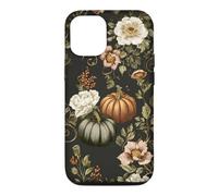 Fall Pumpkin Dark Floral White Flower Berry Vine Vintage Case for iPhone 12/12 Pro