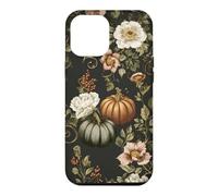 Fall Pumpkin Dark Floral White Flower Berry Vine Vintage Case for iPhone 12 Pro Max
