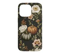 Fall Pumpkin Dark Floral White Flower Berry Vine Vintage Case for iPhone 14 Pro Max