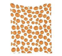 Fall Pumpkin Flannel Throw Blanket, Soft and Cozy Lantern Pumpkin Pattern Throw, Orange Spooky Bats & Skulls Throw Blanket, Spooky Gifts