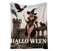Fall Pumpkin Flannel Throw Blanket, Soft and Cozy Lantern Pumpkin Pattern Throw, Orange Spooky Bats & Skulls Throw Blanket, Spooky Gifts