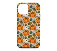 Fall Pumpkin Floral Autumn Orange Green Leaf Botanical Case for iPhone 12 mini