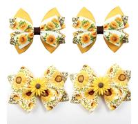 Fall Pumpkin Hair Bow Clips for Girls,Cute Handmade Happy Fall Colored Ribbon Bow Barrettes Alligator Hairpins Give Thanks Halloween Dress Outfit Decor Accessories Gift (I)