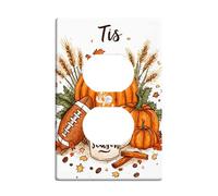 Fall Pumpkin Light Switch Cover Plate, Autumn Orange Gourds for Seasonal Decor, Thermoplastic Wall Plates, Standard Size Single Duplex Outlet