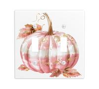 Fall Pumpkin Light Switch Cover Plates/Outlet Covers, Peach and Gold Glitter for Decorative Wall Accents, Thermoplastic, Standard Size Double Toggle