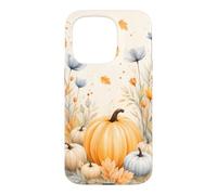 Fall Pumpkin Maple Leaf Flower Autumn Watercolor Aesthetic Case for iPhone 15 Pro