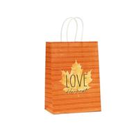 Fall Pumpkin Paper Bags Maple Leaf Gift Wrapping for Sweets Candy Autumn Thanksgiving Wedding Shower Birthday For Parties(Color 1)