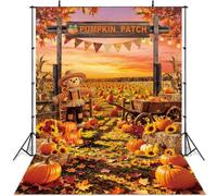 Fall Pumpkin Patch Backdrop Autumn Harvest Farm Scene Photography Background for Thanksgiving Halloween Party Decorations Kids Birthday Family Photoshoot Supplies (6x8FT(70 x 94 inch))