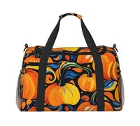fall pumpkin Print Gym bag Large Capacity Hand Carry Bag Foldable Carry On Tote for Outdoor Activities