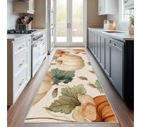 Fall Pumpkin Runner Rug, Washable Hallway Runner Autumn Harvest 65 x 180, for Kitchen, Entryway, Bedroom Decor, Non Slip Low Pile Indoor Floor Carpet a547