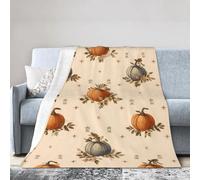 Fall Pumpkin Throw Blanket 76x102 CM Autumn Harvest Fleece Blankets for Couch Bed Picnic Soft Cozy Lightweight All Season Use