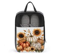 Fall Pumpkins and Sunflowers Shoe Bag for Travel Daily Use Anti-dust Storage Carrier Golf Shoe Pouch