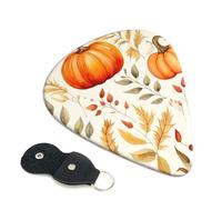 Fall Pumpkins Guitar Plectrums, 6 Guitar Plectrums, Double Sided Printing, For Acoustic Guitar, Bass, Ukulele, Electric Guitar (0.46 Mm 0.71 Mm 0.96 Mm)