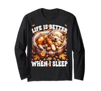 Fall Puppy Autumn Vibes Cozy Season for Golden Retriever Dad Long Sleeve T-Shirt
