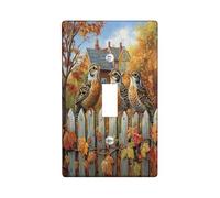 Fall Quail Bird Decorative Light Switch Cover Plate 1 Gang Single Toggle, Funny Autumn Farmhouse Electrical Faceplate for Kitchen Bathroom, Houses Switchcover Decor