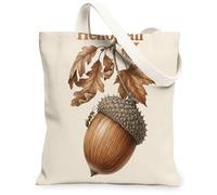 Fall Red Ants Insect Canvas Tote Bag for Shopping 13 * 15, Holiday Acorn Maple Reusable Grocery Shoulder Cloth Bag for Women, Autumn Painting Gift Decoration