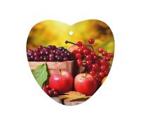 Fall Red Leaves And Fruits Car Air Freshener Hanging, Long Lasting Scented Car Aromatherapy Tablets, Love form Fragrance Scented Cards for Vehicles, Bedroom, Wardrobe White-style