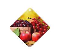 Fall Red Leaves And Fruits Car Air Freshener Hanging, Long Lasting Scented Car Aromatherapy Tablets, Rhombus Fragrance Scented Cards for Vehicles, Bedroom, Wardrobe Gray-style