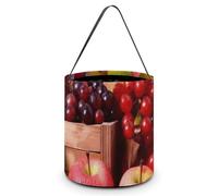 Fall Red Leaves And Fruits Halloween Tote Candy Bags Trick Or Treat Candy Bags Reusable Candy Basket With Handles Multipurpose Gifts Bag For Festival Party Gathering