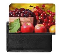 Fall Red Leaves And Fruits Passport Holder,Compact Lightweight Waterproof Passport Cover, Portable Stylish Travel Wallet Accessories for Women Men