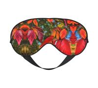 Fall Red Leaves and Fruits Print Soft Eye Mask - Comfortable Sleep, Elastic Nighttime Shade, Eye Covers for Travel, Meditation