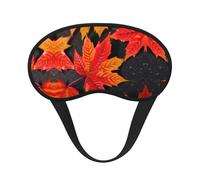 Fall Red Leaves Print Blackout Sleep Mask - Side Sleeper Eye Cover, Soft Comfort, Perfect for Travel, Meditation