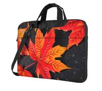 Fall Red Leaves Print Ultra-Thin Portable Laptop Bag Briefcase Working Business Casual Shoulder Bags
