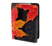 Fall Red Leaves Printing Passport Holder, Travel Essentials,Card And Passport Anti Theft Wallet,Sized To Fit All Standard Passports