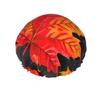 Fall Red Leaves shower caps with a double layer of, hold your hair well whether using them while showering or taking bath.