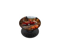 Fall Red Truck Pumpkins Autumn Leaves Aesthetic Vintage PopSockets Adhesive PopGrip