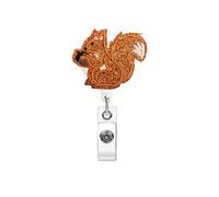 Fall Retractable Badge Holder Squirrel Badge Reels with Secure Belt Clip for Keys Autumn Heavy Duty Id Card Holders for Badges Thanksgiving Pull-tab Fastener Work Badge Holder Badge Clip for Nurse
