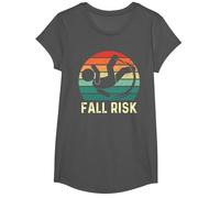 Fall Risk Balance Issues Man Women and Kids Funny Fall Risk T-Shirt, Girls, Asphalt Grey, Medium