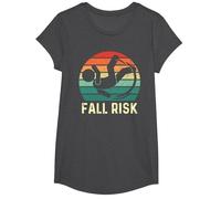Fall Risk Balance Issues Man Women and Kids Funny Fall Risk T-Shirt, Girls, Dark Heather Grey, Large