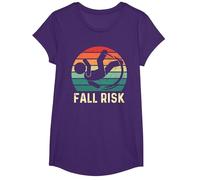 Fall Risk Balance Issues Man Women and Kids Funny Fall Risk T-Shirt, Girls, Purple, Small