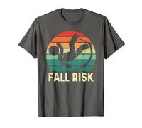 Fall Risk Balance Issues Man Women and Kids Funny Fall Risk T-Shirt, Men, Asphalt Grey, Large