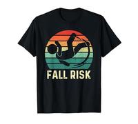 Fall Risk Balance Issues Man Women and Kids Funny Fall Risk T-Shirt, Men, Black, Large