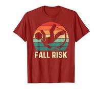 Fall Risk Balance Issues Man Women and Kids Funny Fall Risk T-Shirt, Men, Cranberry Red, Medium