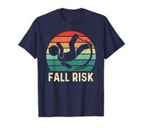Fall Risk Balance Issues Man Women and Kids Funny Fall Risk T-Shirt, Men, Navy Blue, Medium