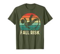 Fall Risk Balance Issues Man Women and Kids Funny Fall Risk T-Shirt, Men, Olive Green, Large