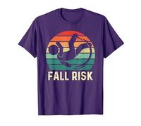 Fall Risk Balance Issues Man Women and Kids Funny Fall Risk T-Shirt, Men, Purple, 3X-Large