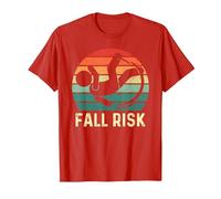 Fall Risk Balance Issues Man Women and Kids Funny Fall Risk T-Shirt, Men, Red, Medium