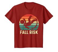 Fall Risk Balance Issues Man Women and Kids Funny Fall Risk T-Shirt, Youth, Cranberry Red, 2T