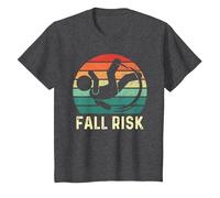 Fall Risk Balance Issues Man Women and Kids Funny Fall Risk T-Shirt, Youth, Dark Heather Grey, Small