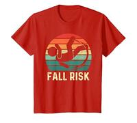 Fall Risk Balance Issues Man Women and Kids Funny Fall Risk T-Shirt, Youth, Red, 2T