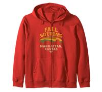 Fall Saturdays Shirt Manhattan KS Stadium Autumn Scene Zip Hoodie