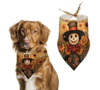 Fall Scarecrow Pumpkins Sumflower Dog Bandana Puppy Cat Scarfs Bibs Washable Triangle Kerchief Pet Gifts