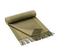 Fall Scarf Cashmere, Men Scarf Fashion Olive Green Two-Tone Wide Striped Tassel 78.4x14 Inch Warm Winter Accessories